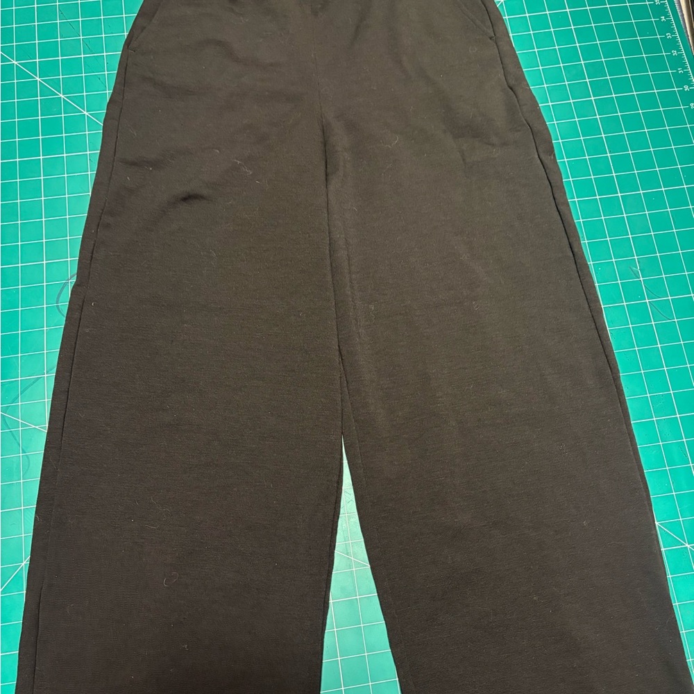 Wool& wide leg ponte pants